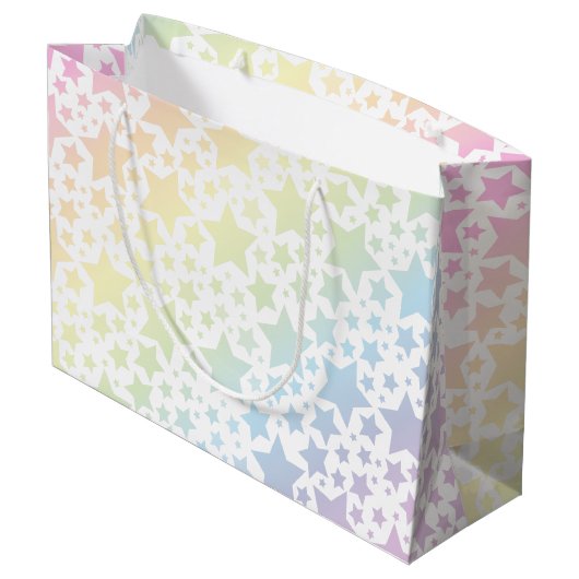 Grand Sac Cadeau Pastel Rainbow Star Baby shower (Dos Angle)