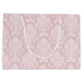Grand Sac Cadeau Pastel rose et blanc Damas (Dos)