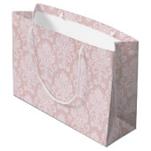 Grand Sac Cadeau Pastel rose et blanc Damas (Dos Angle)