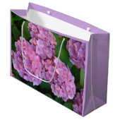 Grand Sac Cadeau Pastel rose Hortensia hydrangea fleurs (Devant Angle)
