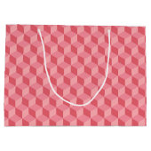 GRAND SAC CADEAU PASTEL ROSE MOTIFS DE CUBE GÉOMÉTRIQUE (Dos)