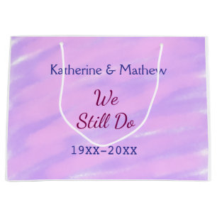 Grand Sac Cadeau Pastel rose violet Vow renouvellement anniversaire