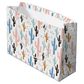 Grand Sac Cadeau Pastel Saguaro Cactus Motif (Dos Angle)