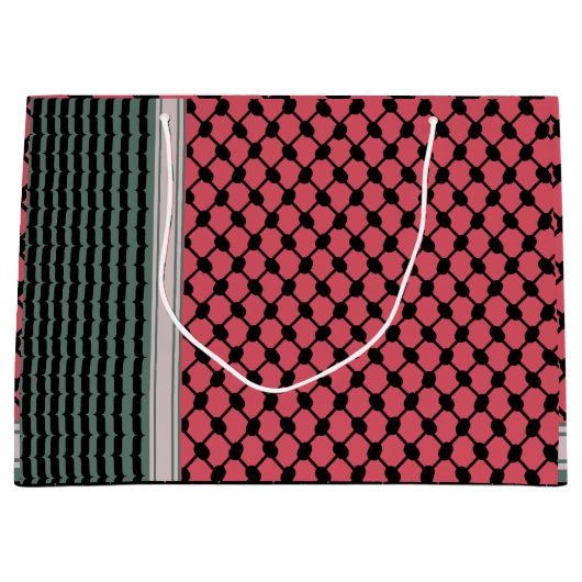 Grand Sac Cadeau Pastèque palestinienne Hatta Keffiyeh Kufiya Folk (Devant)