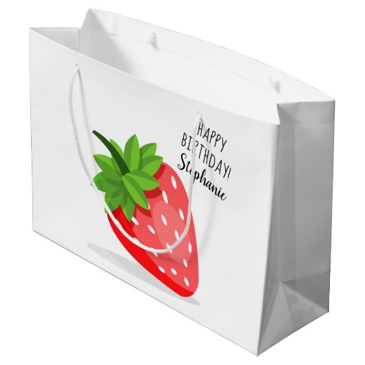 Grand Sac Cadeau Patch fraise (Dos Angle)