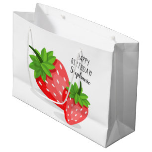 Grand Sac Cadeau Patch fraise