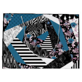 Grand Sac Cadeau patchwork bleu, populaire, patchwork, folle, rusti (Dos)