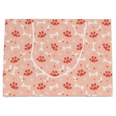 Grand Sac Cadeau Pâtes et os de Noël Motif (Devant)