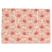 Grand Sac Cadeau Pâtes et os de Noël Motif (Dos)