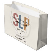 Grand Sac Cadeau Pathologiste du langage SLP personnalisé (Dos Angle)