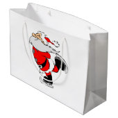 Grand Sac Cadeau Patinage du Père Noël (Dos Angle)