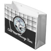 Grand Sac Cadeau Patinage Tartan moderne (Devant Angle)