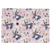 Grand Sac Cadeau Patron de fille tiré à la main (Dos)