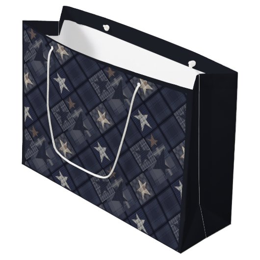 Grand Sac Cadeau Patte bleue (Devant Angle)
