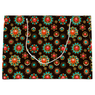 Grand Sac Cadeau Pattern de Ethnic Brooches Seamless