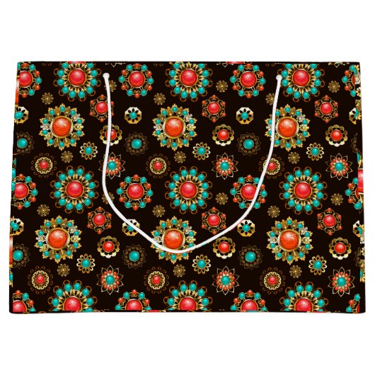 Grand Sac Cadeau Pattern de Ethnic Brooches Seamless (Devant)