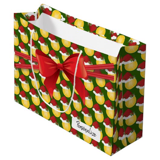 Grand Sac Cadeau Pattern de tennis (Devant Angle)