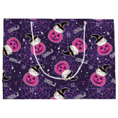 Grand Sac Cadeau Patters de Cute Cats et Pumkins (Dos)