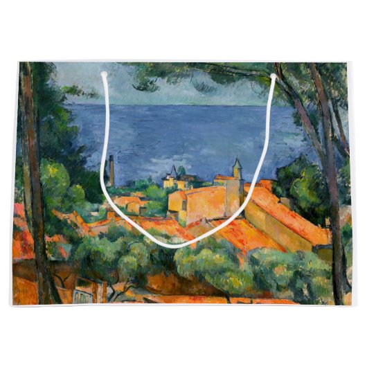 Grand Sac Cadeau Paul Cezanne - Estaque aux toits rouges (Devant)