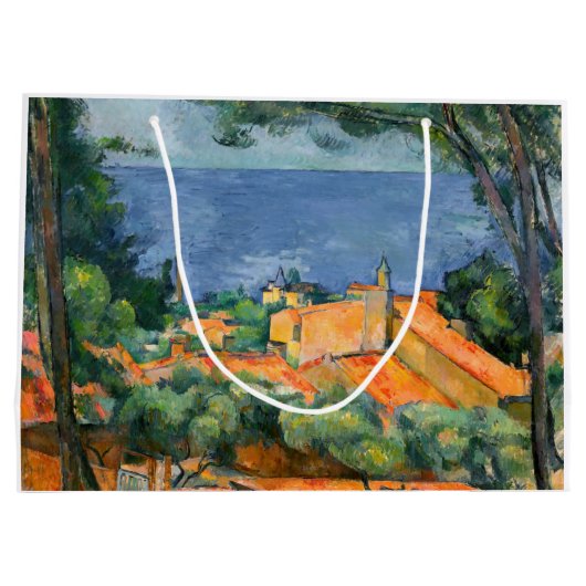 Grand Sac Cadeau Paul Cezanne - Estaque aux toits rouges (Dos)