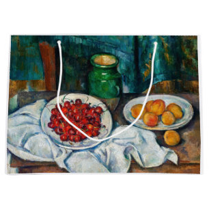 Grand Sac Cadeau Paul Cezanne - La vie morte avec les cerises et le