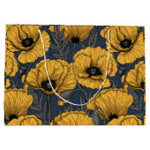 Grand Sac Cadeau Pavot jaune sur la marine (Dos)