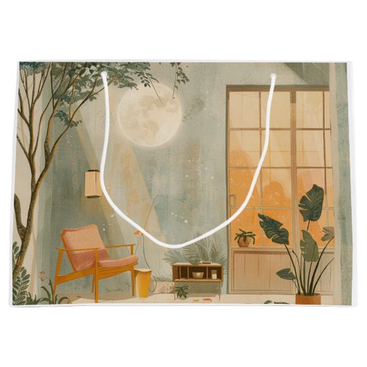 Grand Sac Cadeau Paysage Abstrait de Boho (6) (Devant)