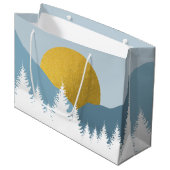 Grand Sac Cadeau Paysage Abstrait Soleil d'hiver d'or (Devant Angle)