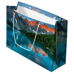 Grand Sac Cadeau Paysage de montagne et de lac pittoresque