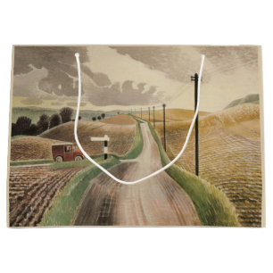 Grand Sac Cadeau Paysage du Wiltshire (par Eric Ravilious)