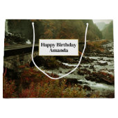 Grand Sac Cadeau Paysage forestier et fluvial d'automne (Devant)