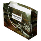 Grand Sac Cadeau Paysage forestier et fluvial d'automne (Dos Angle)