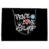 Grand Sac Cadeau Peace Love Hip hop Dancing (Dos)