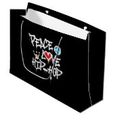 Grand Sac Cadeau Peace Love Hip hop Dancing (Devant Angle)