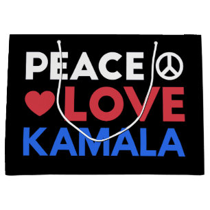 Grand Sac Cadeau Peace Love Kamala I - Kamala Harris Pour Président