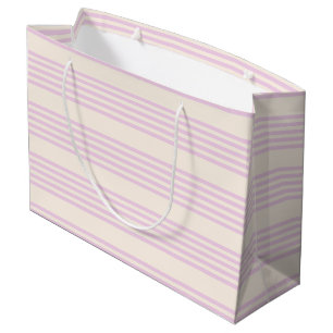 Grand Sac Cadeau Peaches et crème cinq bandes motif
