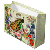 GRAND SAC CADEAU PEACOCK ET WILLIAM MORRIS CADEAU (Devant Angle)