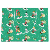 Grand Sac Cadeau Peanuts Peppermint Dreams Snowflake Motif (Devant)