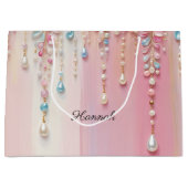 Grand Sac Cadeau Pearl Dangles et Pastel Stripes (Devant)