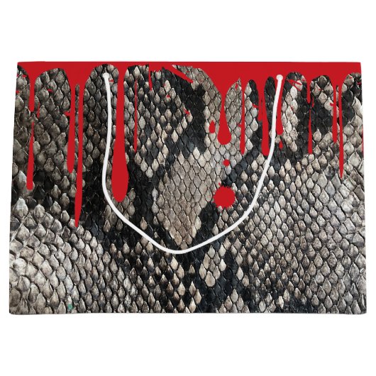 Grand Sac Cadeau Peau de serpent Python saignant - Halloween amusan (Devant)