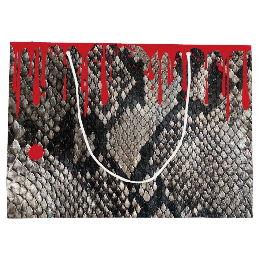 Grand Sac Cadeau Peau de serpent Python saignant - Halloween amusan (Dos)