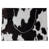 Grand Sac Cadeau peau de vache noir (Devant)