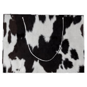 Grand Sac Cadeau peau de vache noir (Dos)