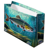 Grand Sac Cadeau Pêche à la truite (Devant Angle)