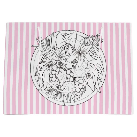 Grand Sac Cadeau Peins-toi un motif tropical (Devant)