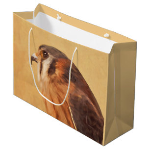 Grand Sac Cadeau Peinture américaine Kestrel - Art original pour oi