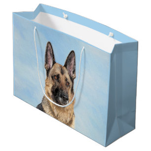 Grand Sac Cadeau Peinture de berger allemande - Beau art original d