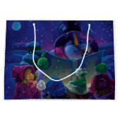 Grand Sac Cadeau Peinture de lecture en hiver (Devant)