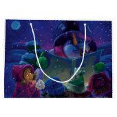 Grand Sac Cadeau Peinture de lecture en hiver (Dos)