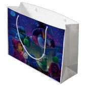 Grand Sac Cadeau Peinture de lecture en hiver (Dos Angle)